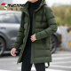 
Woodpecker winter medium-length 2024 new windproof down cotton hooded jacket for men young warm and fashionable slim cotton jacket for men 686 black M (approximately 75-105Jin [Jin equals 0.5 kg])