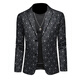 DK Brand Men's Clothing Free Casual Casual's Men's Spring and Automne Mabe imprimé Slim Fit et Suit formel Formel Suit Business Suit Business Black XL Prid.