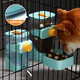 KimPets dog hanging water drinker cat not wet mouth water drinker rabbit feeding hanging cage anti-overturning pet kettle [Emerald Green] Upgraded version of food feeding combination set