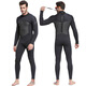 Sharbat 3MM wetsuit for men, thickened and warm, winter swimming, outdoor snorkeling one-piece long-sleeved swimsuit, surfing jellyfish suit, dark blue and black, water orchid L (suitable for 110-125 Jin Jin equals 0.5 kg)