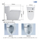 Gote (GOTE) German bathroom toilet household super whirlpool toilet large pipe strong flush anti-odor water-saving toilet [G841] 5-hole super whirlpool (white cover) 305/300mm