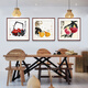 Zi Teng Suixuan Qi Baishi decorative painting new Chinese style living room background wall hanging painting bedroom dining room restaurant ink shrimp mural Lychee A style 50*50cm mahogany color solid wood frame