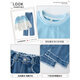 
Yoyo one (Yoyo one) girls early spring suit children 2025 new autumn clothes fashionable sweatshirt big children spring and autumn casual children's clothing girl 13042 blue + 4882 white 130cm