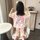 Mianyue Children Pyjama für Frauen 3 bis 6 Jahre alt Kinder Frühling und Herbst Langhülle Dünne mittelgroße Kinder Mädchen Prinzessin Baby Cartoon Set 1421 100 cm -8 Größe Höhe