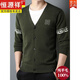 Hengyuanxiang 100 wool cardigan jacket for men's spring and autumn new V-neck middle-aged and elderly jacquard daddy sweater [Sales 500+] 9329 khaki S size 165