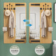 Gu und einfache massive Holzkontaktlinse Ganzkörper-Schlafzimmerspiegel Druck und Ziehen können den Wandmontiermontierter Spiegel warmes Weiß (E0 Grade Board) + Goldhaken Nicht-Mirror-Größe 120 Breite 30 cm