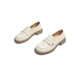 Red Dragonfly Loafers женский весенний весенний стиль нового стиля одно стандартный женский обувь густые каблуки в британском стиле маленькие кожаные туфли женская одиночная обувь WLB14137 Bei White 35