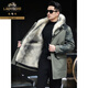 Classic car mid-length loose parka men's winter coat with velvet and thickening 2025 new mink liner dad jacket orange (sleeves with fur) removable liner 4XL 180 to 200Jin Jin equals 0.5 kg