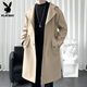 Playboy Windbreaker Men's Mid-Length Coat Men's Casual Trendy Brand Tops 2026 New Loose Jacket Men 847 Black S Recommended 70-90Jin Jin equals 0.5 kg