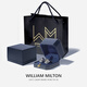 WILLIAM MILTON银色永动陀飞轮袖扣男士高端可转动机芯袖钉轻奢生日礼物定制礼盒 银色
