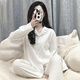 Yalu pajamas women's 2025 autumn and winter new long-sleeved simple ladies loose and versatile casual and high-end home clothing set 3884 M [75100Jin [Jin equals 0.5 kg]]