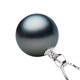 Fat Donglai's same style Tahitian black pearl pendant, natural sea water powder, 925 silver, perfect round glare, black, slightly green in black, 9-10mm x 45cm