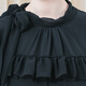 Voa Silk Double crêpe STRAP ROUND COUP DÉCORATIVE MANDE COURT COURTÉE GÉOGRÉTÉ GÉOGRENTE MURBERNE BLACK MURBERNE SOLK LONGE AE826 DARK COMPENIR (B13) M