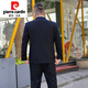 Pierre Cardin (pierre cardin) large size suit men's suit plus fat plus fat man formal suit jacket wedding dress professional black large size single suit jacket tie M 170 size (110125Jin Jin is equal to 0.5 kg)