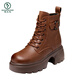 Specht mit echten Lederwolle Martinstiefel für Frauen 2024 neue Winter Baumwollstiefel Fell integrierte Baumwollschuhe plus samtige Dicke Sohle Schneestiefel Schwarz Pure Woll Inner 36