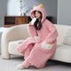 Jiaqi Koralle Velvet-Pyjamas für Frauen im Herbst und Winter, verdickte und plüschige dreischichtige Baumwolljacke Flanell Long niedlicher Nachthemdanzug 1349 M Code 160 Empfohlenes Gewicht 80-100 Jin [Jin gleich 0,5 kg]