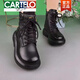 CARTELO thick-soled short boots for 2023 autumn and winter new round toe lace-up British style thickened wool Martin boots black plush 36