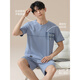 莫代尔睡衣男士纯棉夏季薄款短袖裤可外穿新款全棉家居服套装夏天 16763 L (建议 110-115斤)