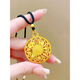 Fat Donglai's same style 18k gold eight treasures compass pendant, the Great Sun Tathagata Amitabha 18k yellow l gold lotus necklace Wanfu eight treasures compass pendant size 35*35 (+ rope