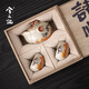 Xiyuanji Persimmon Cat Tea Set is a birthday gift for elders, ladies, best friends, friends and colleagues, wedding and retirement souvenirs. Persimmon Cat Gourd Ru Kiln Hand Grab 1 Pot and 2 Cups-Gift Box is a practical gift for retirement and opening gifts for colleagues.