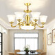 Boruike American Brass Chandelier Living Room Lights Luxury Luxury Amospheric Dining Room Lights Simple Retro Bedroom Study Light Duplex Floor Chandelier 691-8 Heads (avec LED à trois couleurs)