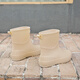 Xili 2023 new mid-tube rain boots for female internet celebrity mid-top waterproof shoes for adult kitchen anti-slip rubber shoes soft sole overshoes rain boots beige 37