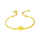 Zhijue New Gold Bracelet Women's 999 Pure Gold Four-Leaf Clover Jewelry Simple Fashionable Versatile 24K Pure Gold Clover Bracelet Four-leaf Clover Bracelet (Free Gold Peas Earrings) 0.01g