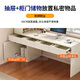 Jiaminglang computer desk modern minimalist desk bookshelf integrated table student home bedroom table learning writing corner table milk white 120x60x225cm