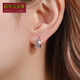 Centenary Bao Jinxiang's new PT950 platinum shiny laser embroidered earrings women's earrings and buckles fashionable platinum earrings lover's gift platinum embroidered earrings about 3.7-3.9 grams