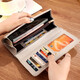 Yuboyan Long Wallet Ladies 2025 New Fashion Simple Folding Multi-function Hand Holding Wallet Card Bag Gifts for Girlfriend Taoxin (10 Card Positions) Can be placed on your phone