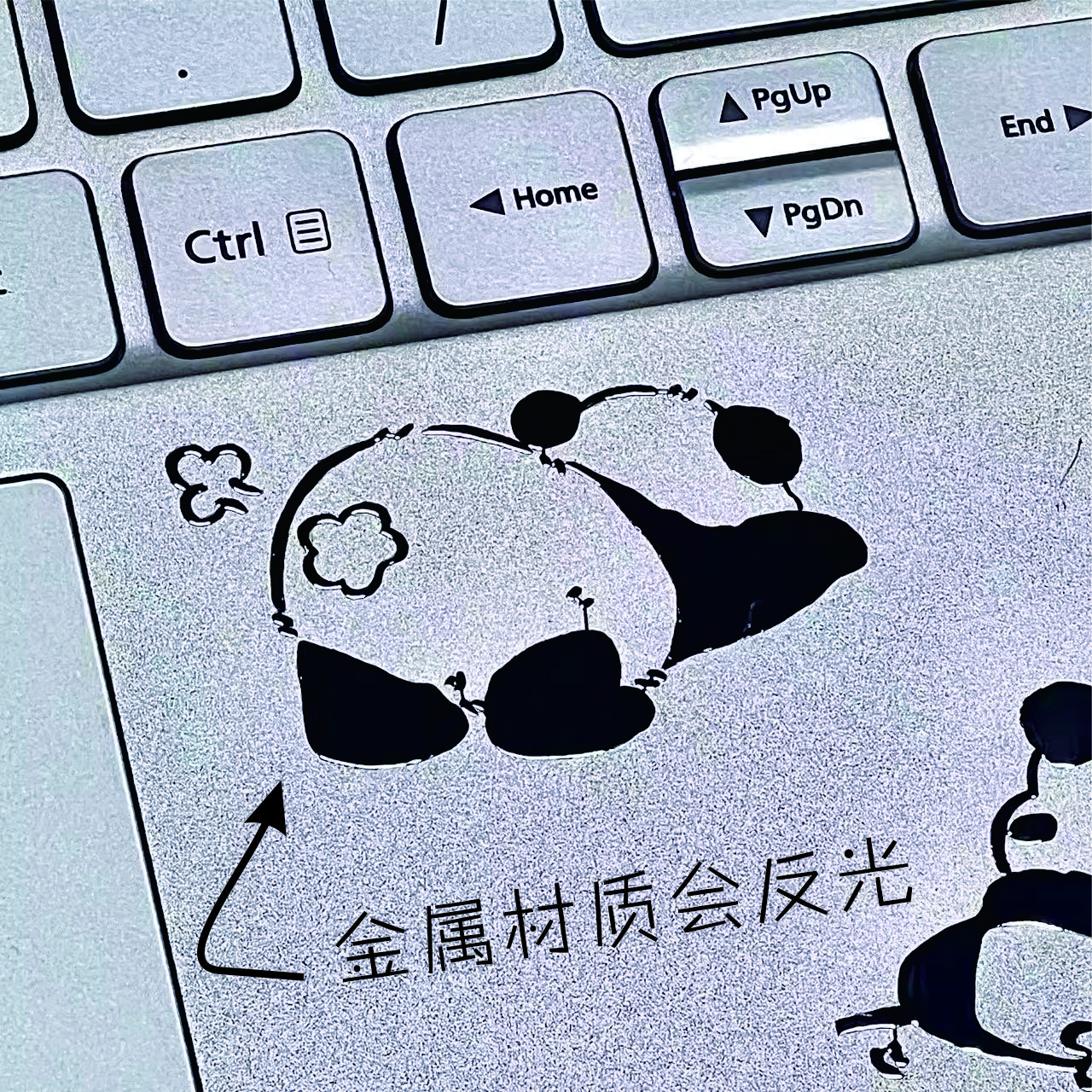 可爱熊猫金属贴3D立体高颜值ins贴画diy手机笔记本电脑平板电脑装饰自粘贴纸 随机2个装