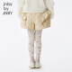 Jnby por Jnby Jiangnan Cloth Ropa para niños de otoño e invierno Diamantes con volantes Pantalones de niñas acolchadas para niños 1M9E12370 058 Green gris blanco 130 cm