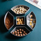 SUNCHIEF imitation porcelain dried fruit plate Chinese style candy box with lattice nut plate snack household melon seed box storage box European style simple round-5 grid-falling leaf gray