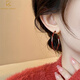 CHOMEL KINSEY Red New Year Large Hoop Earrings 2025 New Trendy Temperament Earrings Women's Niche Light Luxury High-end Ear Jewelry Red Twist Earrings (4cm)