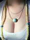 DRJEFUN1517M MM High Porcelain Blue Turquoise cuentas redonda de una sola redonda de cuentas sueltas de jade antiguo Material de la clavícula Supuesto Soporte Identificación Gray-Blue