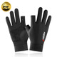 Releo Fishing Sun Protection Gloves Men's Driving Cycling Gloves Men's Sun Protection Ice Silk Half Finger Gloves Anti-Slip Two Fingers Leaking Two Fingers Black One Size