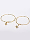 Caizhi Korean popular Korean 14K gold necklace bracelet for women three-dimensional full love gold ball thick adjustable bracelet 10k gold ball 14k gold bracelet