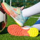 Hongxing Tong Ke Chaussures de course Marque Code cassé pour les femmes de football pour enfants Nails cassés TF Girls 'Training Chaussures Pink non glip 1098 Nails écrasés blancs 30
