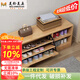 Mihong Nordic Solid Wood Shoe Changing Stool, Upholstered Shoe Cabinet, Integrated Rectangular Porch Shoe Rack, 100cm Style/With Soft Cushion, Length 100 Width 30 Height 45, Wood Color