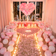 Vorschlag Arrangement Room Schlafzimmer Kreativ Valentinstag Überraschung Romantische Szene Geständnis Artefakte Requisiten Dekoration Supplies 684-Girls 'Big Love Marriameme Vorschlag Road Guide Package mit Batterie