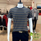Golf modernes Golf-T-Shirt Sommer kurzärmelig gestreiftes dünnes High-End-Hohe im mittleren Alter, das Gewerbe für Männer lässig Farbe rundes Nacken T-Shirt Khaki 6195 L