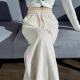 
Red Dragonfly narrow version wide-leg pants for women 2025 spring and autumn new casual trousers for women plus velvet spring sports straight pants 689# off-white nine-point - regular M