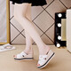 Woodpecker high heel sandals for women 2025 summer new slippers for women wearing high-value wedge non-slip sandals white 37