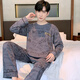 
Three guns Pure cotton pajamas men's spring and autumn long sleeves trousers fashionable cartoon home clothes can be worn in autumn simple casual autumn and winter suit 9903# Men's L (recommended 120-140Jin [Jin equals 0.5 kg])