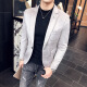 RUNNING HIGH品牌西装外套男国潮服装春季新款修身休闲纯色平驳领外套上衣 黑色9928 常规 M