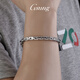GsunG platinum men's bracelet PT950 new cross carving bracelet atmospheric platinum bracelet men's shiny dense card chain PT950 bracelet about 15 grams pre-ordered