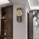 Zhizhen New Chinese style living room perpetual calendar wall clock creative atmospheric Chinese style wall clock household decorative wooden clock 6172-imitation copper model-brand movement