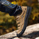 Zapatos de cuero dinámico de camello zapatos de senderismo genuino de cuero genuino no deslizamiento de otoño e invierno al aire libre zapatos de ancianos con la punta de los pies cómodos zapatos de trabajo casuales marrón (capa superior de vaca) 9888 38 zapatos de cuero estándar tamaño