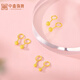 Zhongxin Jewelry pure gold 999.9 frosted small gold bean earrings classic men's and women's gold curved hook earrings in stock 1.26g