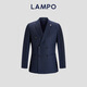 Blue Leopard (LAMPO) imported wool spring and autumn business commuter men's all-wool double-breasted dark blue plaid suit suit top dark blue 52 (175/104) C